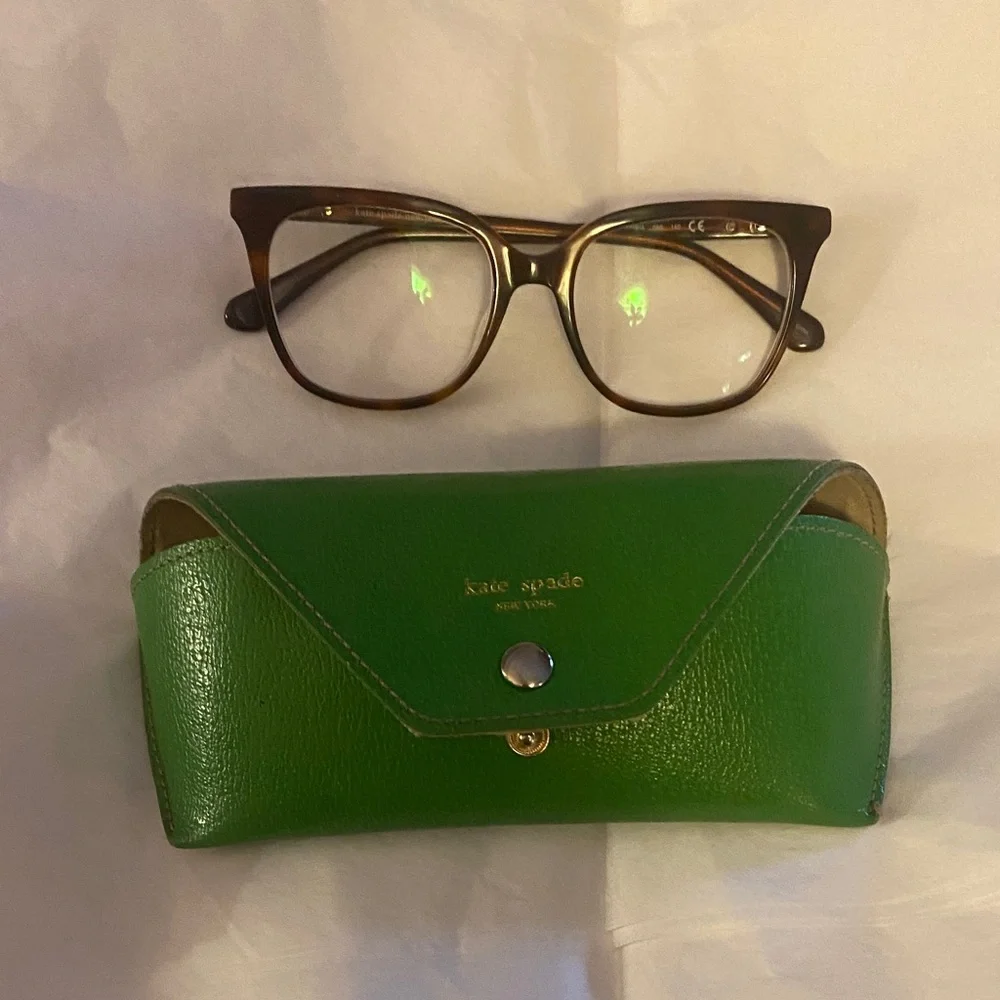 Kate Spade Brown Glasses with Green Case